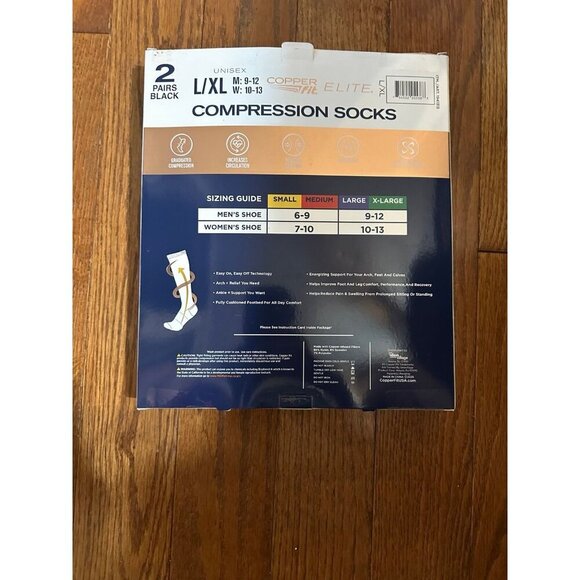 Copper Fit Elite Compression Socks - 2 pack L/XL - Picture 2 of 2